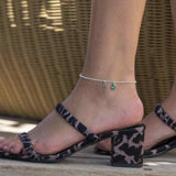Personalized Initial Anklet with Birthstone