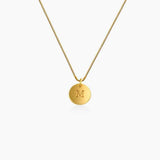 Engraved Initial Disc Necklace.