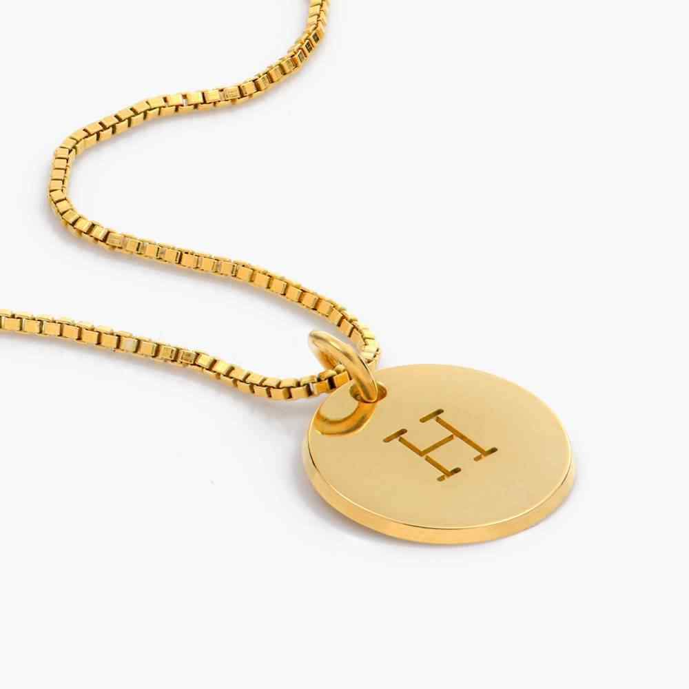 Engraved Letter Disc Necklace