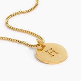 Engraved Letter Disc Necklace