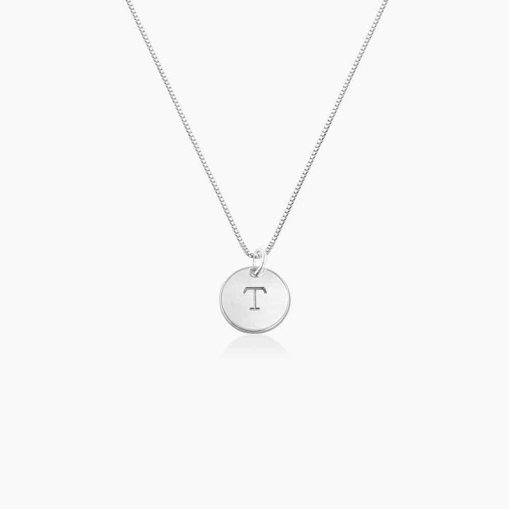 Engraved Letter Disc Necklace