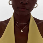 Engraved Letter Disc Necklace