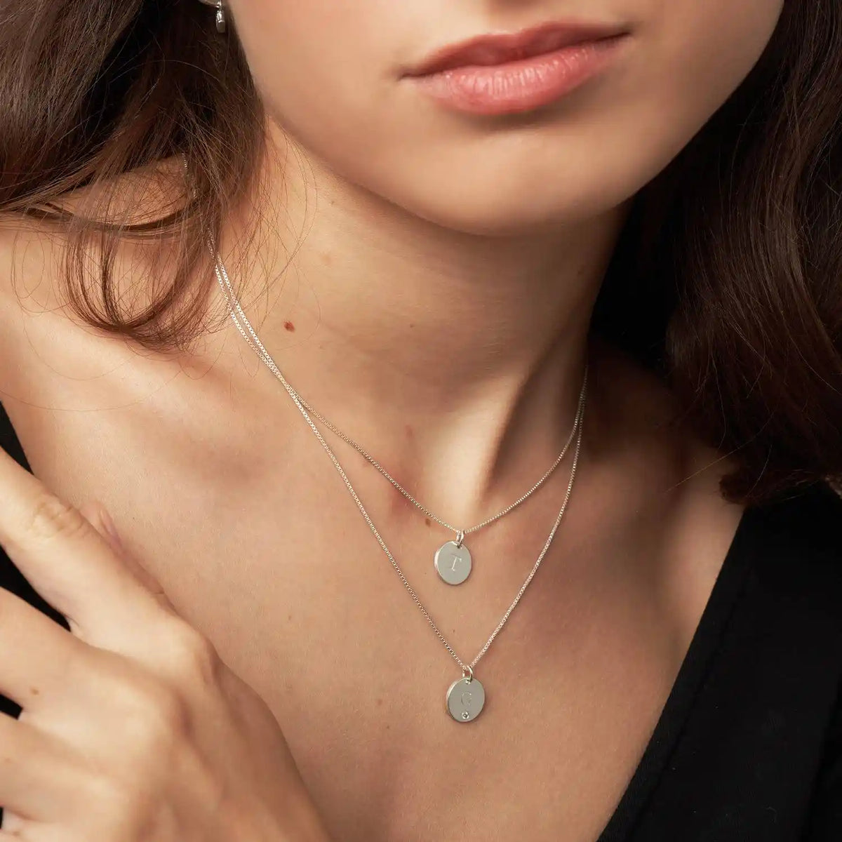 Personalized Initial Disc Letter With Diamond.