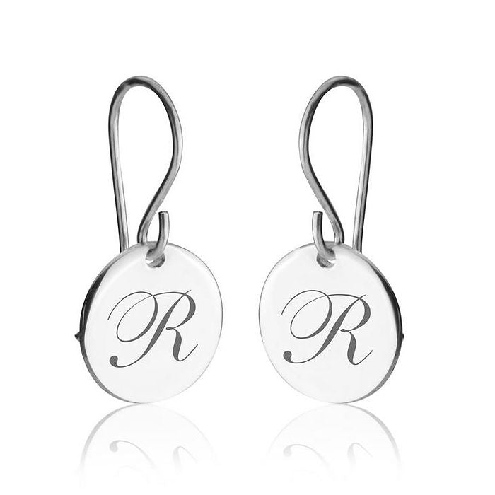 Custom initial drop earrings