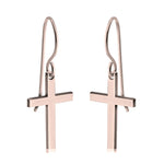 Rose Gold cross earrings