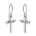 cross-shaped earrings with dangling pendant style
