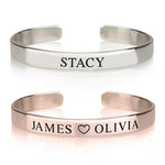 Cuff  bracelets with engraved names