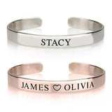 Cuff  bracelets with engraved names