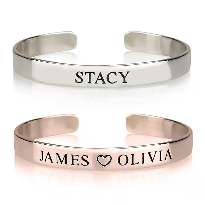 Cuff  bracelets with engraved names