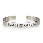 Engraved Names Bangle with heart

