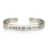 Engraved Names Bangle with heart
