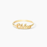 custom 22k gold name ring