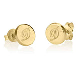 Engraved Round Initial Studs