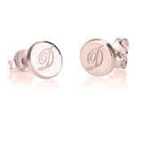 Engraved Round Initial Studs