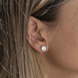 Engraved Round Initial Studs