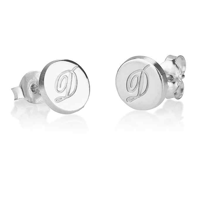 Personalized Round Initial Studs