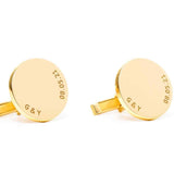 Personalized Round-Shaped Cufflinks with Name & Date