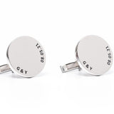 Personalized Round-Shaped Cufflinks with Name & Date