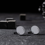 Personalized Round-Shaped Cufflinks with Name & Date