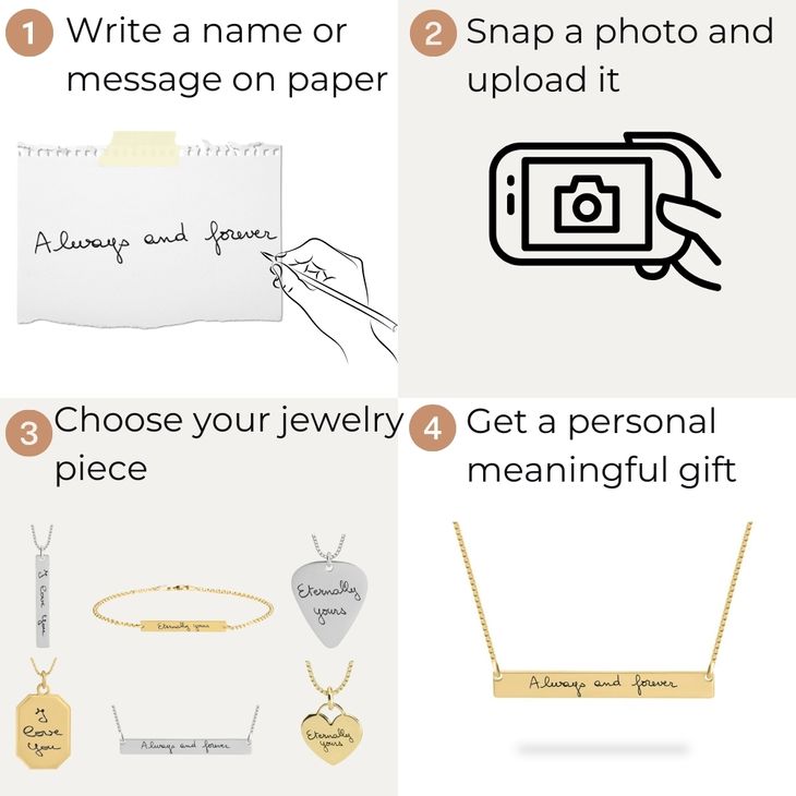 Personalized Handwriting Bar Necklace