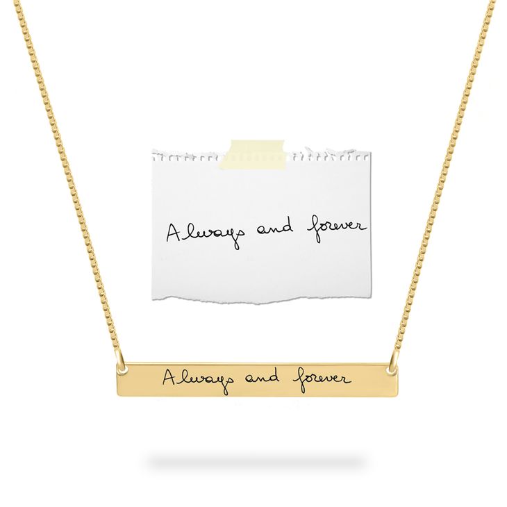 Personalized Handwriting Bar Necklace