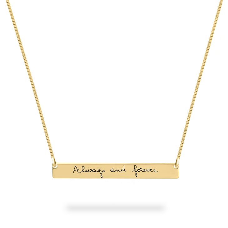 Personalized Handwriting Bar Necklace