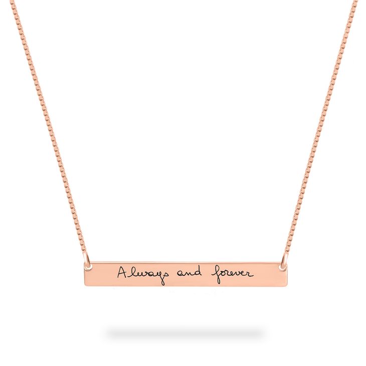 Personalized Handwriting Bar Necklace