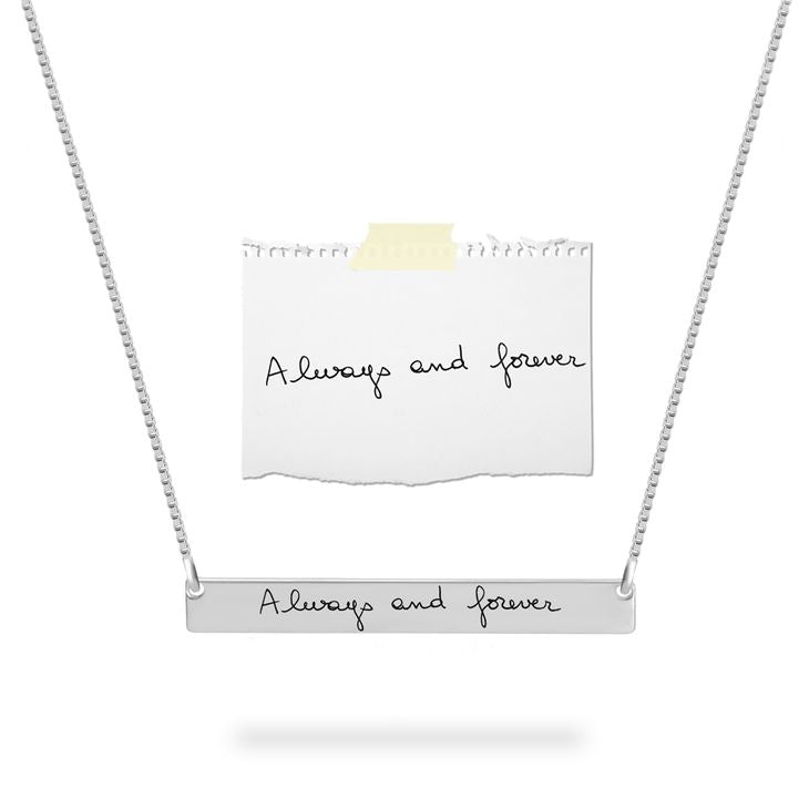 Personalized Handwriting Bar Necklace