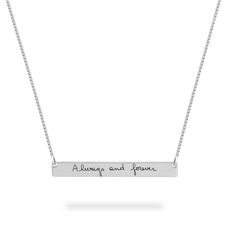 Personalized Signature Handwriting Bar Necklace