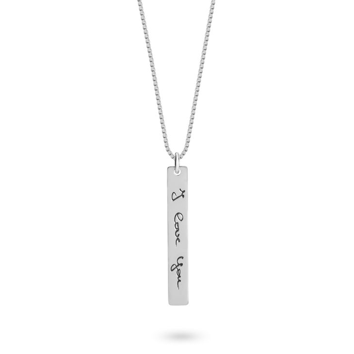 Personalized Handwriting Vertical Bar Necklace