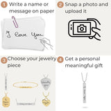 Personalized Handwriting Vertical Bar Necklace
