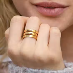 Personalized Engraved Three Name Ring