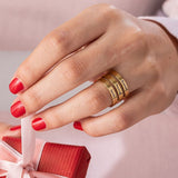 Personalized Engraved Three Name Ring