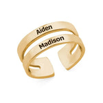 Personalized Two Name Engraved Ring