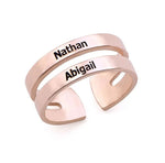 Personalized Two Name Engraved Ring