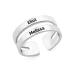 Personalized Two Name Engraved Ring