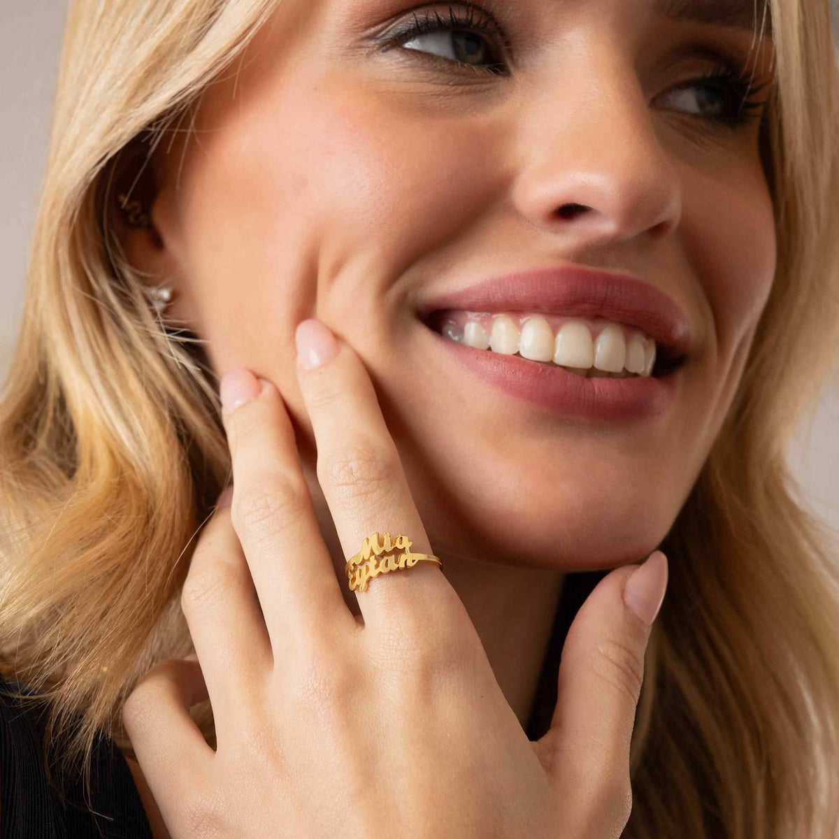 Personalized Two Names Ring