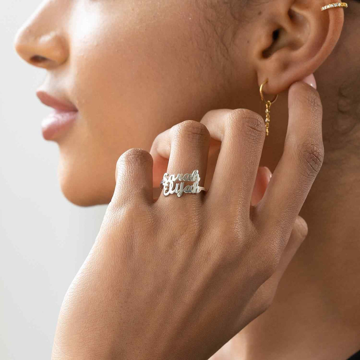 Personalized couple Names Ring