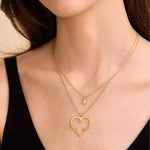 Personalized Two Name Heart Necklace with Diamond