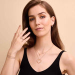 Personalized Two Name Heart Necklace with Diamond
