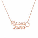 Personalized Double Name Necklace with Heart.