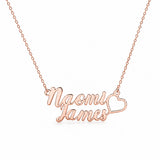 Personalized Double Name Necklace with Heart.