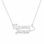 Personalized Double Name Necklace with Heart.