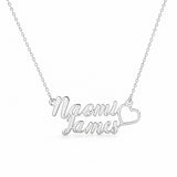 Personalized Double Name Necklace with Heart.