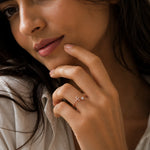 Personalized Moissanite Initial Ring.