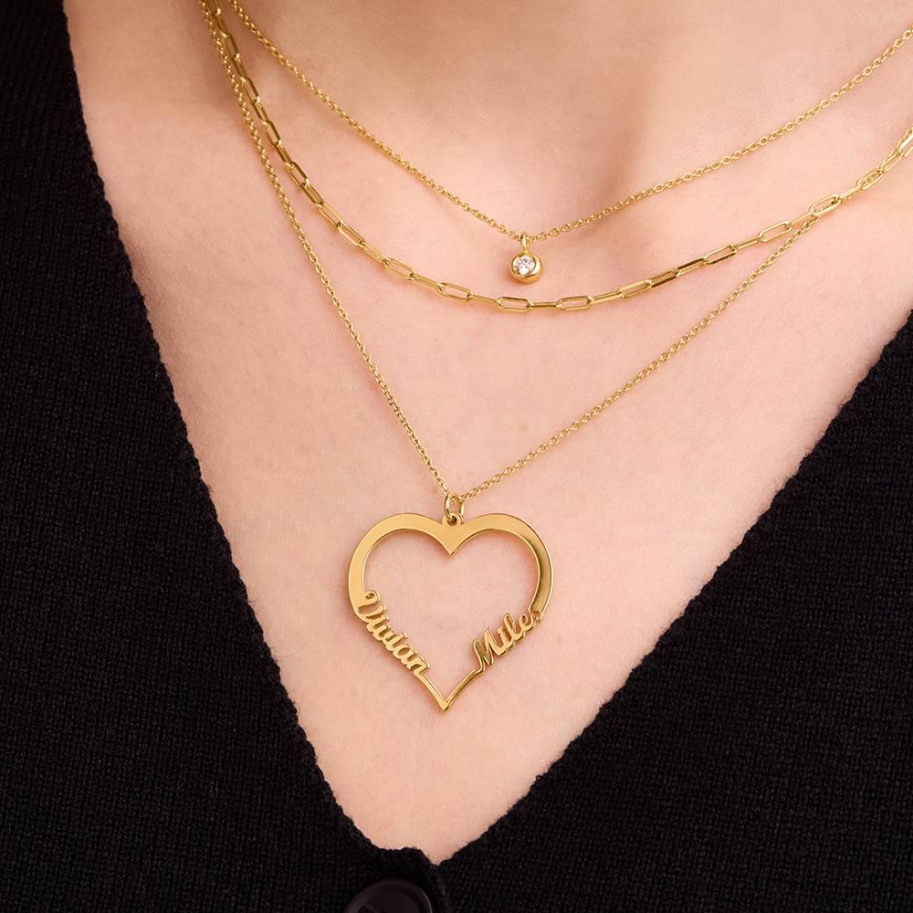 Personalized heart necklace with two name