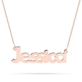 Rose Gold Name Bold English Necklace 