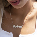 Sterling Silver name necklace in Bold Font