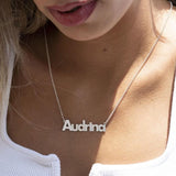 Sterling Silver name necklace in Bold Font