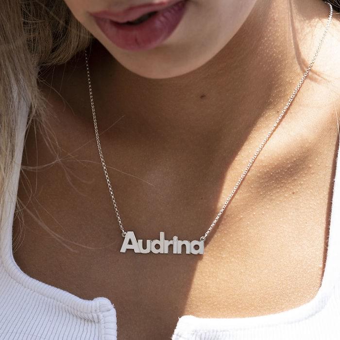 Sterling Silver name necklace in Bold Font